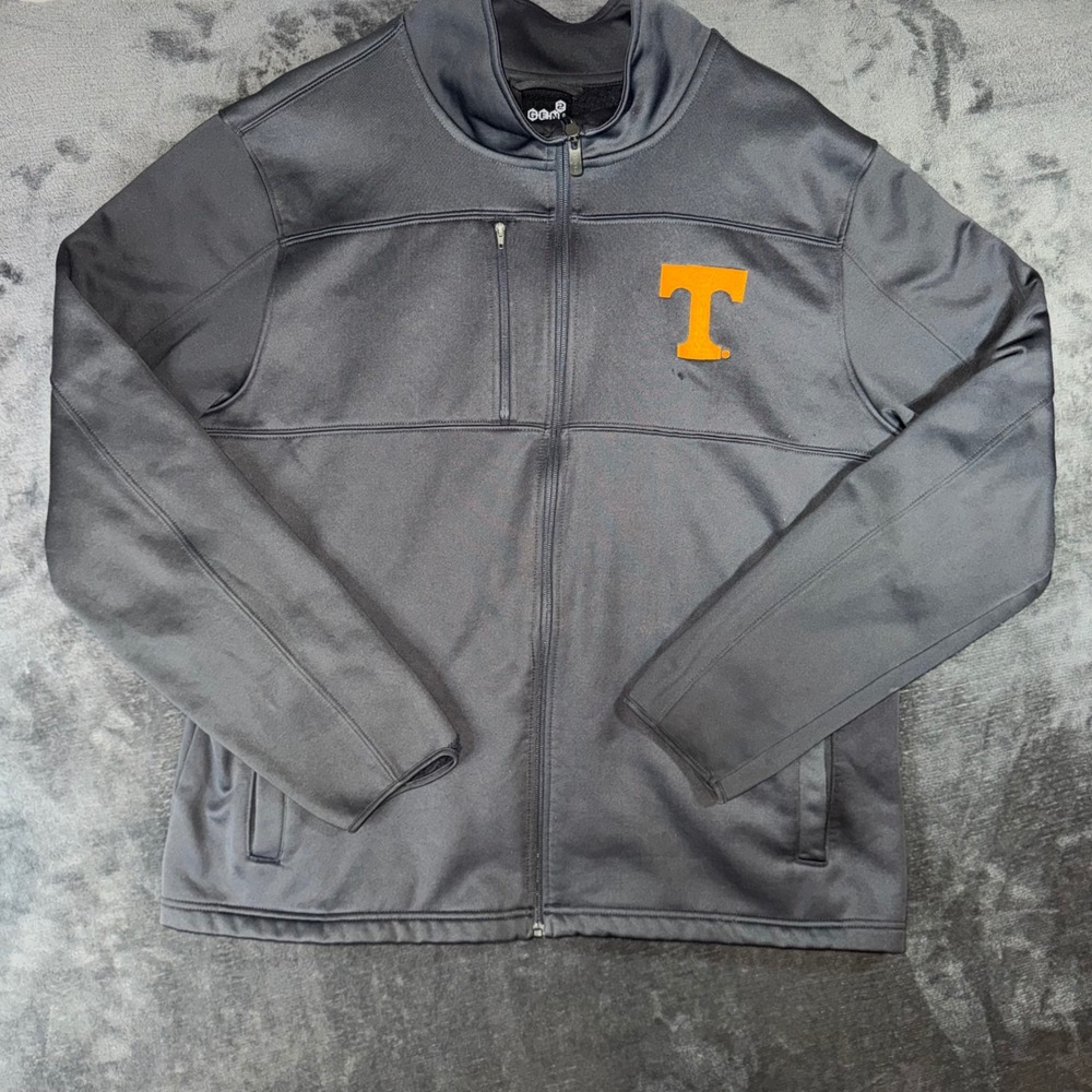 Mens XL Gen2 Tennessee Volunteers Jacket Gray Good NCAA Full Zip Fleece Logo